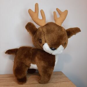 Vintage 10" KB Bros Reindeer Plush Stuffed Animal Christmas Toy (K.B. Toys)